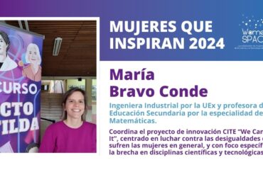 María Bravo Conde - Ingeniera Industrial por la UEx y Profesora de Educación Secundaria por la especialidad de Matemáticas - Mujeres que Inspiran 2024